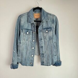 NWT BLANK NYC Denim Jacket Medium Distressed Light Wash Jean Jacket Western